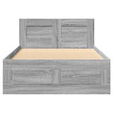 Bed Frame with Headboard without Mattress Grey Sonoma 75x190 cm Small Single 3295623