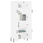 Highboard White 69.5x34x180 cm Engineered Wood 3195683