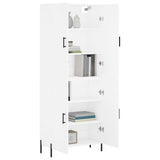 Highboard White 69.5x34x180 cm Engineered Wood 3195683