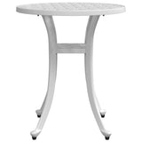 Garden Table White 48x53 cm Cast Aluminium 4002825