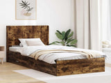 Bed Frame with Storage and Headboard Smoked Oak 75 x 190 cm 3414169