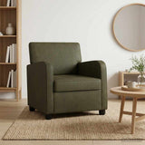 Armchair Army Green Faux Suede Leather 42043426