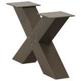Coffee Table Legs X-Shaped 2 pcs Natural Steel 60x cm Steel 4012943
