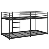 ZNTS Bunk Bed without Mattress Black 100x200 cm Steel 4019879