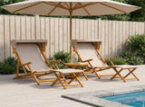 Deck Chair 4 pcs 3 Position Solid Eucalyptus Wood Beige 3407803