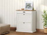 Shoe Cabinet VIGO 60x35x96 cm White Solid Wood Pine 353170