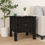 Side Tables 2 pcs Black 40x40x39 cm Solid Wood Pine 813793