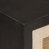 Sideboard Black 55x30x76 cm Solid Wood Mango and Iron 372000