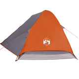 Camping Tent Dome 4-Person Grey and Orange Waterproof 94648