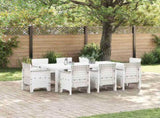 Garden Dining Set 9 pcs White Polypropylene 3378582