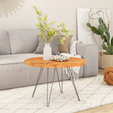 Table Top 90x3.8 cm Round Solid Wood Acacia 370057