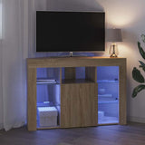 Corner LED TV Cabinet Sonoma Oak 100x40x68cm Engineered Wood 889787