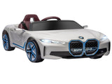 BMW i4 Licensed 12V Kids Electric Ride-On Car, White, Red and Light Blue T3398P348393