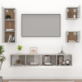 5 Piece TV Cabinet Set Concrete Grey Engineered Wood 3114441