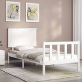 Bed Frame without Mattress White Single Solid Wood Pine 3193367
