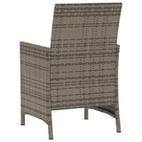 3 Piece Bistro Set with Cushions Grey Poly Rattan 365123