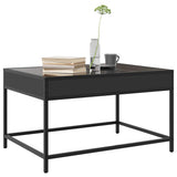 Coffee Table with Infinity LED Black 70x50x41 cm 847682