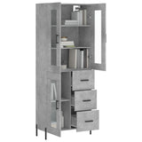 Highboard Concrete Grey 69.5x34x180 cm Engineered Wood 3198605