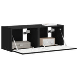 TV Wall Cabinet 2 pcs Black 39 x 31 x 29.5 cm Engineered Wood 892172