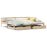 Daybed with Trundle and Drawers without Mattress 80x200 cm 3302148