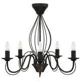 Chandelier E14 Metal Antique Black 52 x 47 cm 42053775