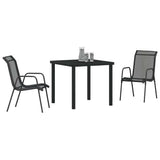 Garden Dining Set 3 pcs Black Powder-Coated Steel 3379135