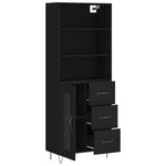 Highboard Black 69.5x34x180 cm Engineered Wood 3189502