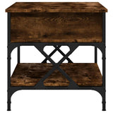 Coffee Table Smoked Oak 70x50x50 cm Engineered Wood and Metal 845353
