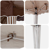 Pop-up Party Tent 288 x 288 x 245 cm Brown Oxford Fabric 42019764