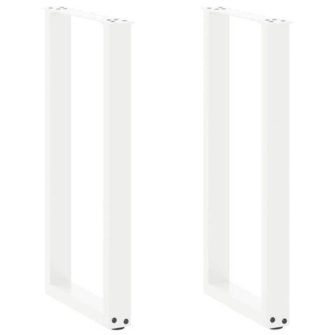 ZNTS Coffee Table Legs U-Shaped 2 pcs White 38x cm Steel 4013173