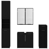 Bathroom Furniture Set 4 pcs Black Oak Engineered Wood 3416253