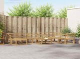Outdoor Sofa Set 9 pcs White Solid Acacia Wood 3388098