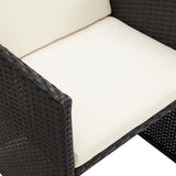 Garden Dining Chair Set of 4 Black Polyethylene with Rattan Look 316802