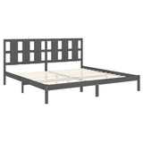 Bed Frame without Mattress Grey 200x200 cm Solid Wood Pine 3105622