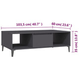 Coffee Table Grey 103.5x60x35 cm Engineered Wood 806024