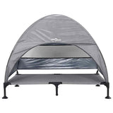 Raised Dog Bed Light Grey 127 x 81 x 108 cm Fabric and Steel 42008219
