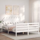 Bed Frame without Mattress White 140x200 cm Solid Wood 3195287