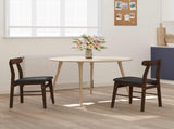 Dining Chair 2 pcs Dark Brown and Black Solid Rubber Wood 42020484