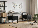 Desk with Storage Black Oak 145 x 50 x 75 cm 8008008
