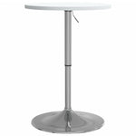 ZNTS Bar Table White 50x50x90 cm Engineered Wood and Chromed Steel 4007192