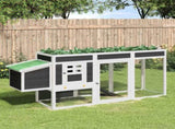 Chicken Coop Grey 204x50x84 cm Solid Wood Pine 172237