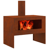 Fire Pit Brown 80 x 50 x 96 cm Weathering Steel 858937