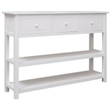 ZNTS Sideboard White 108x30x76 cm Solid Wood Paulownia 338547