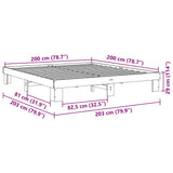 Bed Frame without Mattress 200x200 cm Solid Wood Oak 3324133