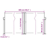 Retractable Side Awning Blue 140x600 cm 4004611