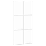 Sliding Door White 102.5x205 cm Tempered Glass and Aluminium 155218