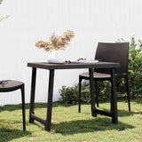 Camping Table Anthracite 79x56x64 cm PP Wooden Look 364735
