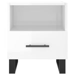 ZNTS Bedside Cabinet High Gloss White 40x35x47.5 cm Engineered Wood 827488