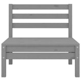 Garden Middle Sofas 2 pcs Grey Solid Pinewood 806589