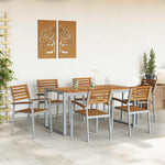 Garden Dining Set 7 pcs Grey and brown Solid acacia wood 3284362